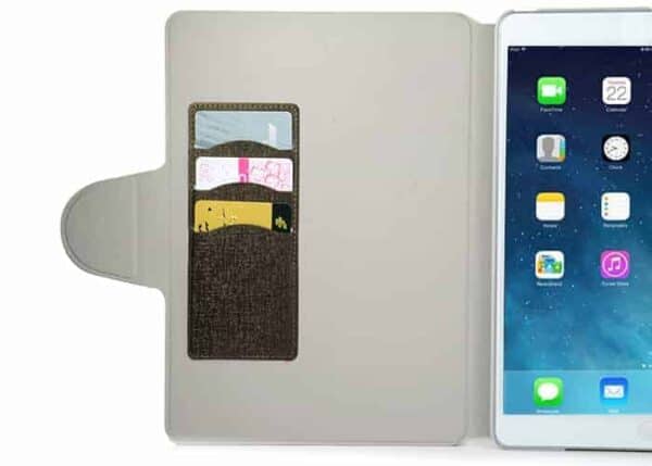 Ipad Air (ipad 5) (a1474, A1475, A1476) - Stilfuld Pu Læder Cover Med Kort Slots - Hvid