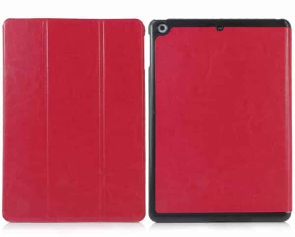 Ipad Air (ipad 5) (a1474, A1475, A1476) - Klassisk Pu Folding Stand Læder Cover - Rød