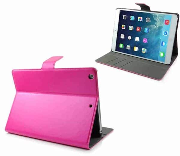 Ipad Air (ipad 5) (a1474, A1475, A1476) - Luksus Pu Læder Stand Cover Med Kort Slots - Magenta