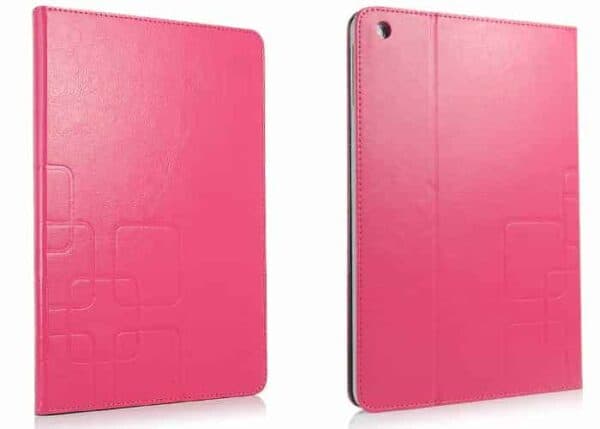 Ipad Air (ipad 5) (a1474, A1475, A1476) - Firkant Mønster Pu Læder Cover Med Kort Slots - Magenta