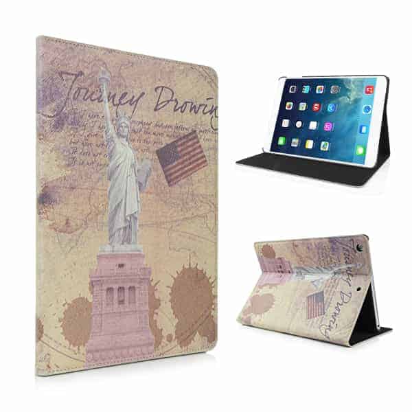 Ipad Air (ipad 5) (a1474, A1475, A1476) - Retro Fashion Frihedsgudinden Læder Flip Stand Cover