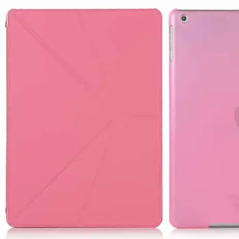 Ipad Air (ipad 5) (a1474, A1475, A1476) - Transformer Foldet Pu Læder Stand Cover - Magenta