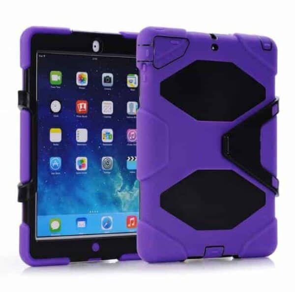 Ipad Air (ipad 5) (a1474, A1475, A1476) - 3 Lag Hard Robot Design Cover Med Støtteben - Lilla