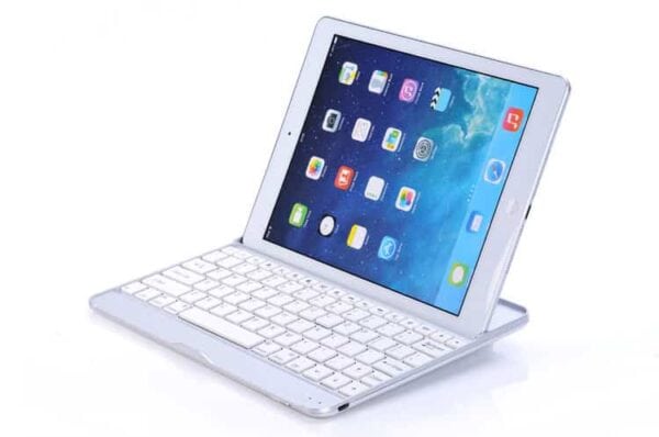 Ipad Air (ipad 5) - Wireless Aluminium Blueetoth Tastatur Cover Med Sleep/wake - Hvid