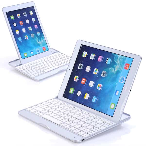 Ipad Air (ipad 5) - Wireless Aluminium Blueetoth Tastatur Cover Med Sleep/wake - Hvid