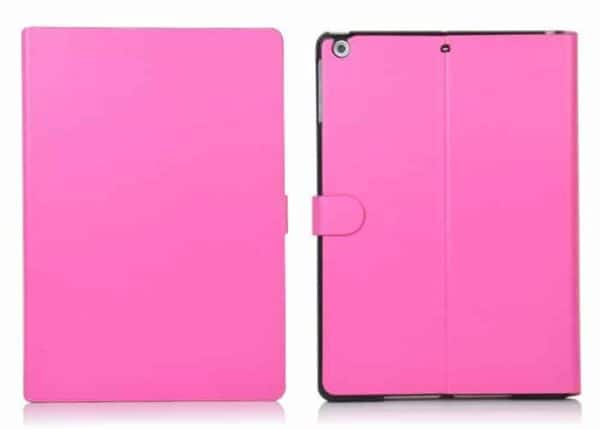 Ipad Air (ipad 5) (a1474, A1475, A1476) - Double Sided Læder Flip Cover Med Magnetisk Lukning - Rød/lyserød