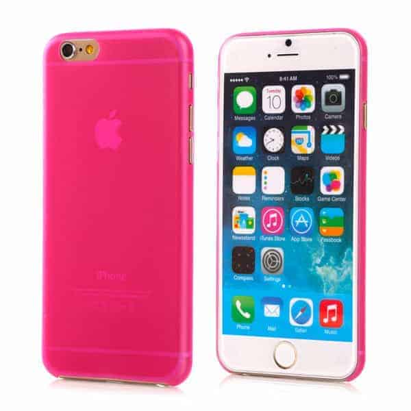 Iphone 6 - Ultra Spinkel Mat Transparent Hard Cover - Magenta