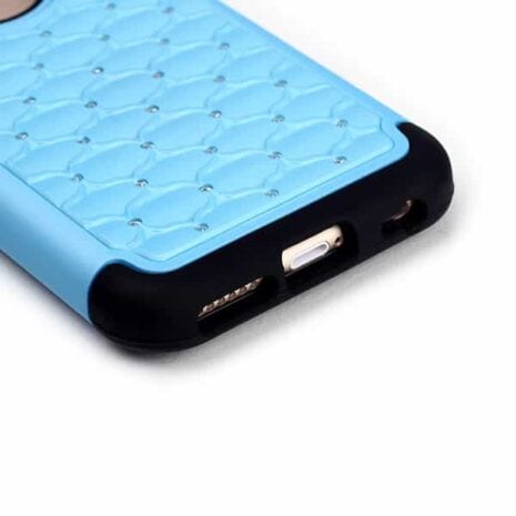 Iphone 6 - Bling Hard Cover Med Smart Mønster - Lyseblå