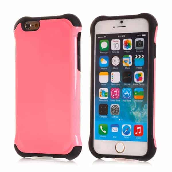 Iphone 6 - Spinkel Armor Defender Pc + Tpu Back Cover - Sort Og Lyserød