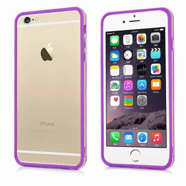 Iphone 6 Plus - Farverig Tpu Transparent Pc Bumper - Lilla