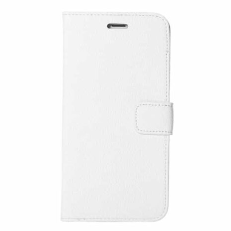 Iphone 6/6s  Plus - Litchi Flip Læder Cover Med Kort Slots - Hvid