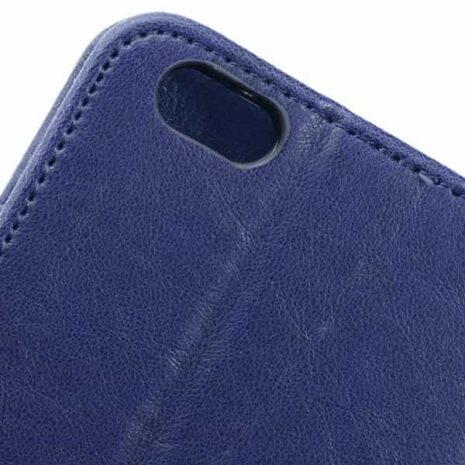 Iphone 6/6s  Plus - Horse Skin Magnetisk Pu Læder Cover Med Kort Slots - Mørkeblå