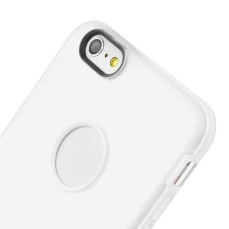 Iphone 6/6s Plus - Rundt Hul Tpu Cover Med Stativ - Hvid