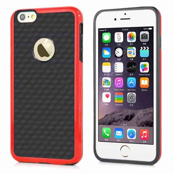 Iphone 6/6s  Plus - Blød Tpu Beskyttende Back Cover - Sort/rød