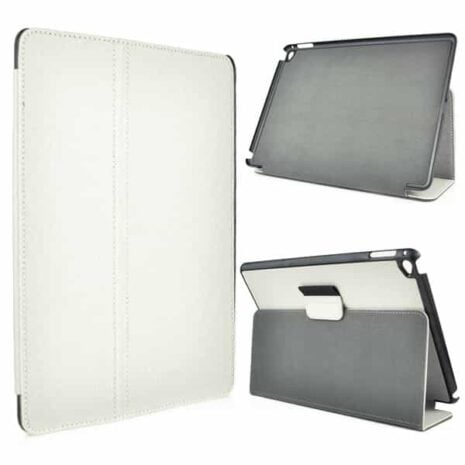 Ipad Air 2 (a1566, A1567) - Two Folded Denim Fabric Læder Cover - Hvid