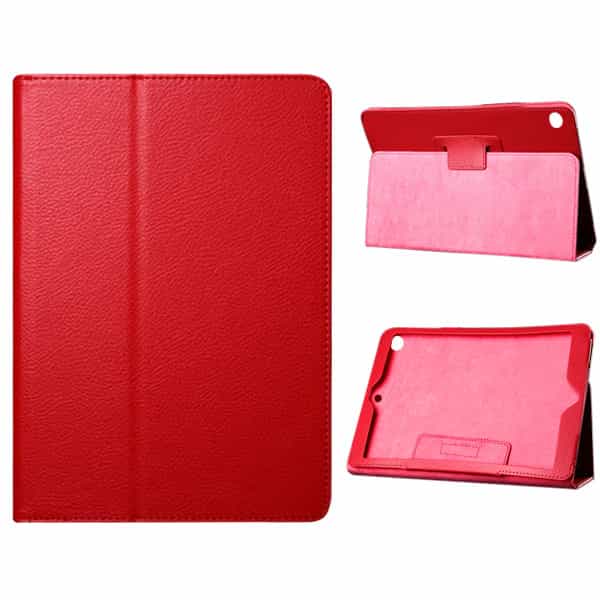 Ipad Air 2 (a1566, A1567) - Litchi Flip Smart Pu Læder Cover Med Sleep/wake - Rød