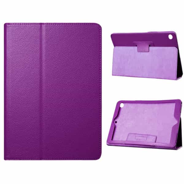 Ipad Air 2 (a1566, A1567) - Litchi Flip Smart Pu Læder Cover Med Sleep/wake - Lilla