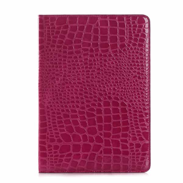 Ipad Air 2 (a1566, A1567) - Alligator Pu Læder Cover Med Sleep/wake Og Kort Slots - Magenta