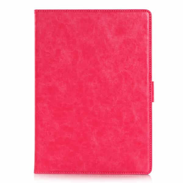 Ipad Air 2 (a1566, A1567) - Magnetisk Pu Læder Cover Med Kort Slots Og Sleep/wake - Magenta