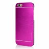 Iphone 6 - Hard Back Etui Med Børstet Metal Design - Magenta