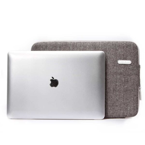 Macbook 11" - Tweed Laptop Etui Med Lynlås - Brun