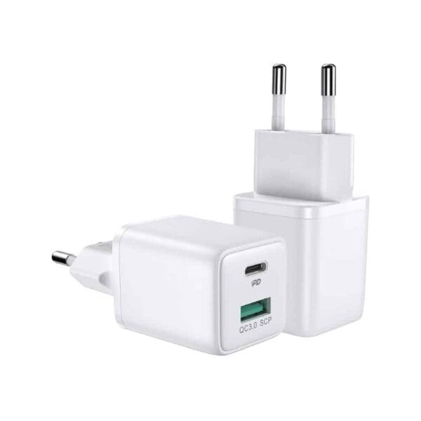 Fast Charge Usb + Usb-c Oplader Hvid