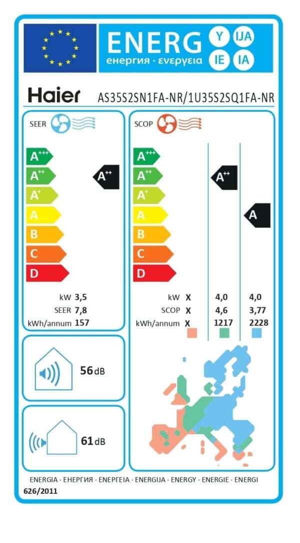 Haier Luft Til Luft Varmepumpe Split Nebula Nordic As35 - 6.6 Kw