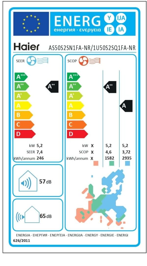 Haier Luft Til Luft Varmepumpe Split Nebula Nordic As50 - 8 Kw