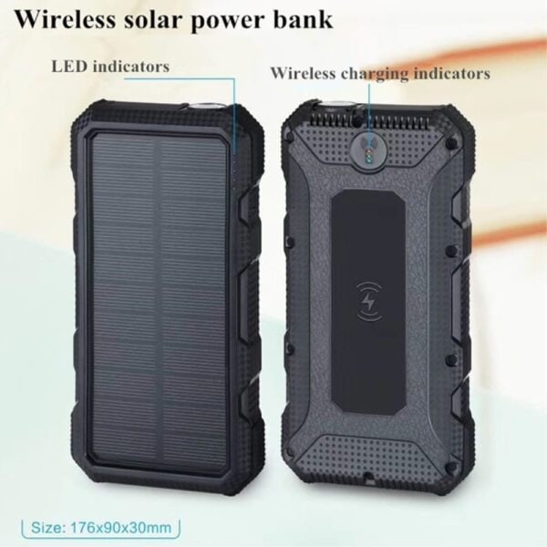 20000mah Solar Power Bank - Sort