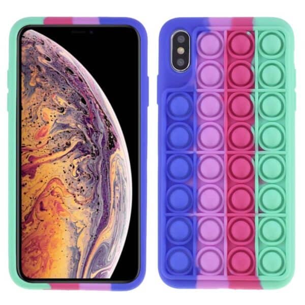 Iphone X Popit Cover Regnbue