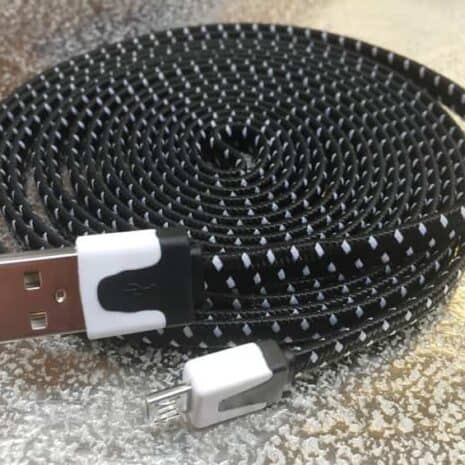 3 Meter Holdbar Nylon Usb-kabel Til Micro Usb Til Opladning Og Datasync - Sort/hvid