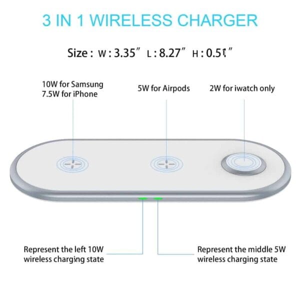 Q18 3 I 1 Trådløs Oplader Hvid