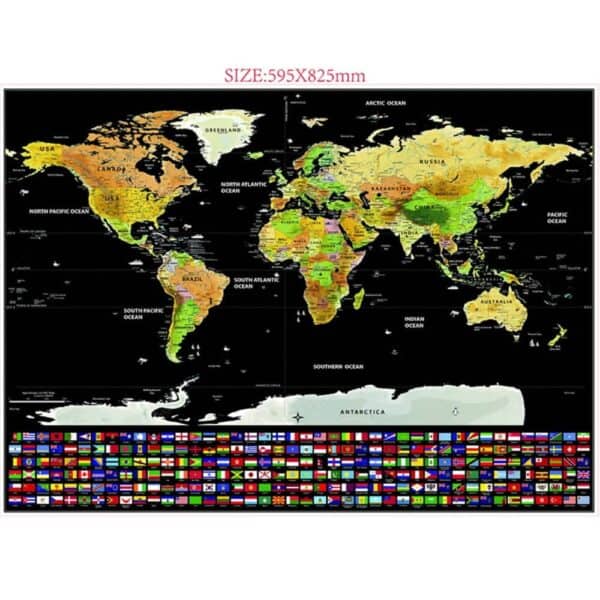 Scratch Map Skrabe Verdenskort