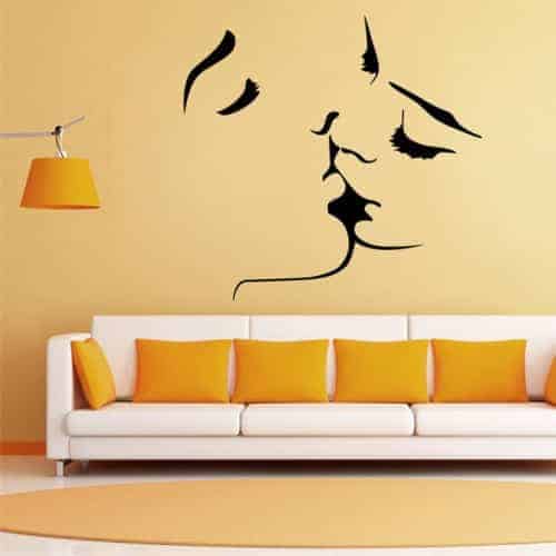 Kærligt Kys Kreativ Dekoration Wallsticker - 55 X 57 Cm