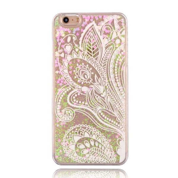 Iphone 6/6s – Funklende Pulver Og Hjerter Hard Cover – Sjalsmønstrede Blomster