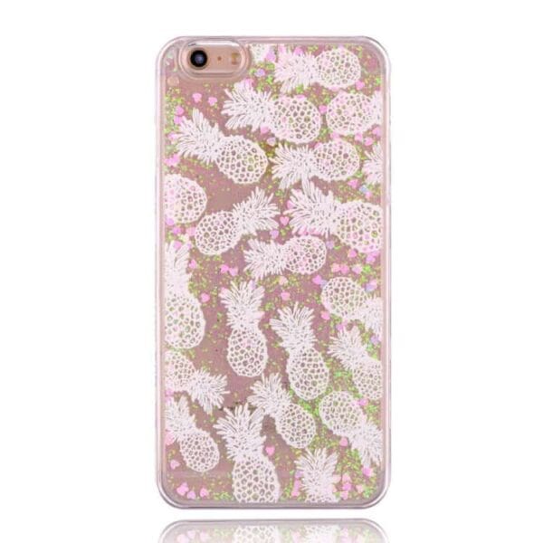 Iphone 6/6s - Funklende Pulver Og Hjerter Hard Cover - Ananas