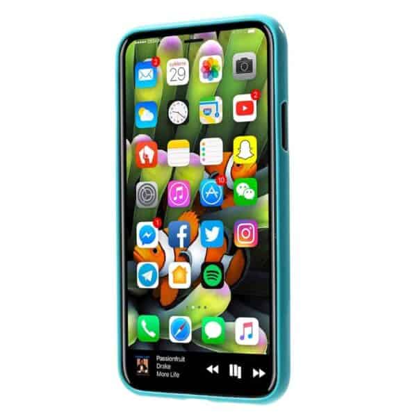 Iphone X - Blødt Gummi Cover Beskyttende Bagside - Cyan