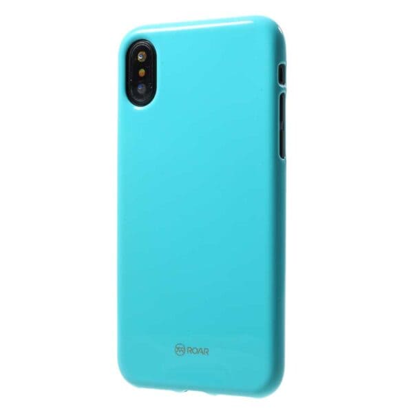 Iphone X - Blødt Gummi Cover Beskyttende Bagside - Cyan