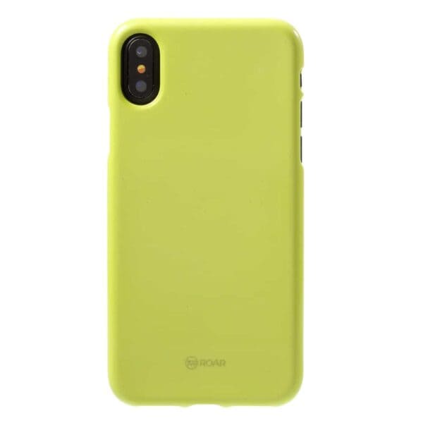 Iphone X - Blødt Gummi Cover Beskyttende Bagside - Gul