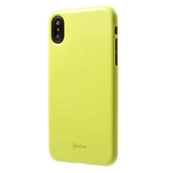 Iphone X - Blødt Gummi Cover Beskyttende Bagside - Gul