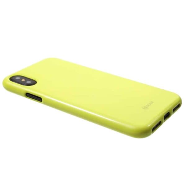 Iphone X - Blødt Gummi Cover Beskyttende Bagside - Gul