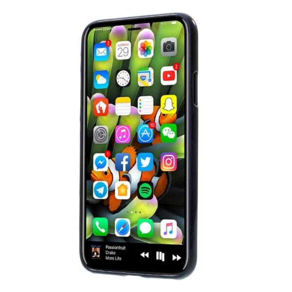 Iphone X - Blødt Gummi Cover Beskyttende Bagside - Mørkeblå