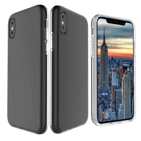 Iphone X - Plastik Og Gummi Hybrid Cover Med Beskyttende Gummibelagt Overflade - Sort