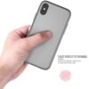 Iphone X - Plastik Og Gummi Hybrid Cover Med Beskyttende Gummibelagt Overflade - Grå