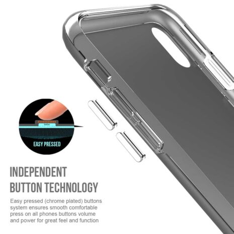 Iphone X - Plastik Og Gummi Hybrid Cover Med Beskyttende Gummibelagt Overflade - Grå