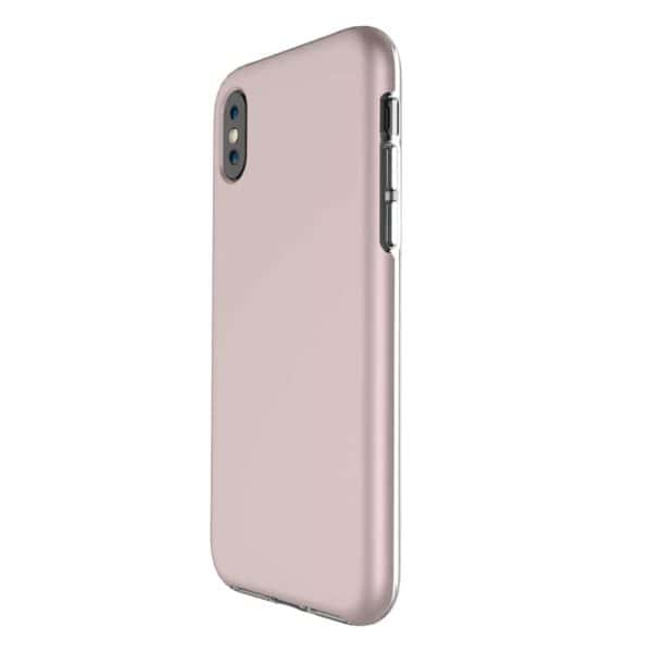 Iphone X – Plastik Og Gummi Hybrid Cover Med Beskyttende Gummibelagt Overflade – Rosaguld