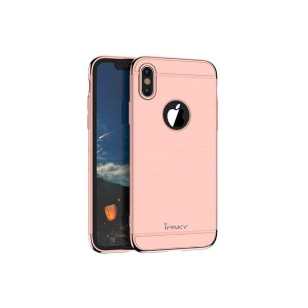 Iphone X - Plastik Hard Cover 3-i-1 - Lyserød