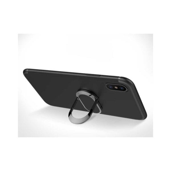 Iphone X - Mat Gummi Cover Med Magnetisk Stå-funktion - Sort