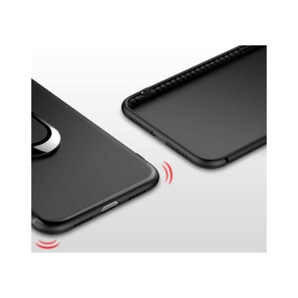 Iphone X - Mat Gummi Cover Med Magnetisk Stå-funktion - Sort