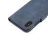 Iphone X - Kunstlæder Etui Pung Med Retro Stil Og Stå-funktion - Mørkeblå